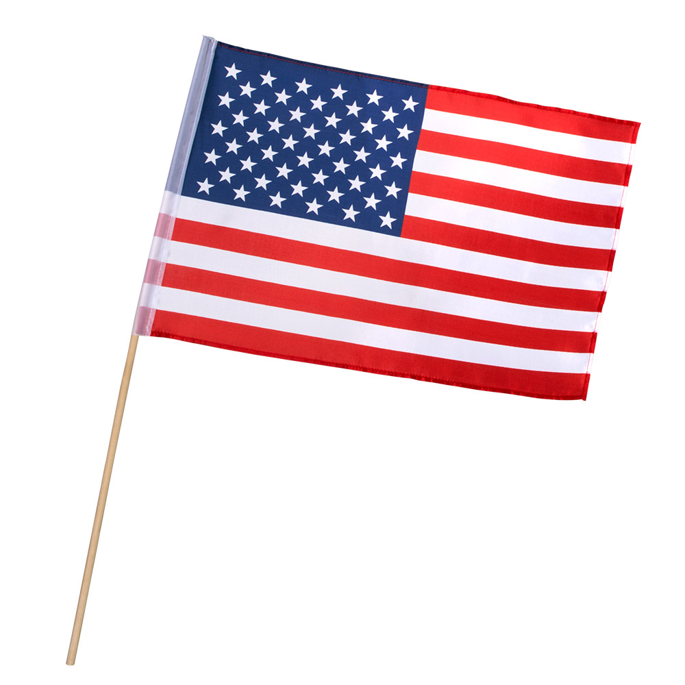 Polyester zwaaivlag USA (30 x 45 cm / 60 cm stok)