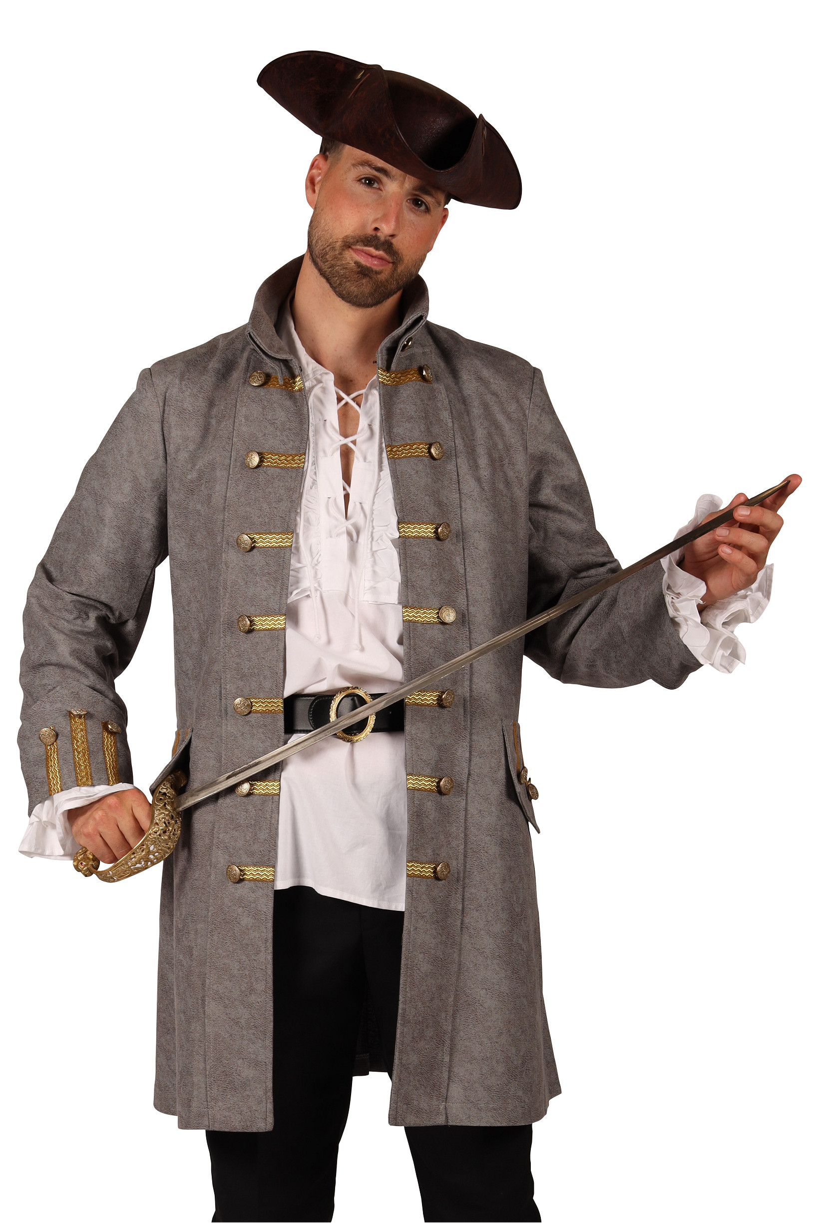 Piratenjas Heren "Long John Silver" Grijs
