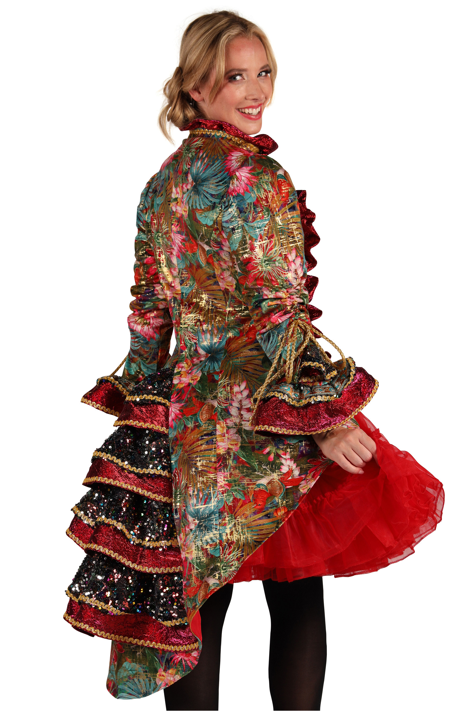 Carnavalsjas Dames "Carnevale Fiësta" Flowers - Afbeelding 2