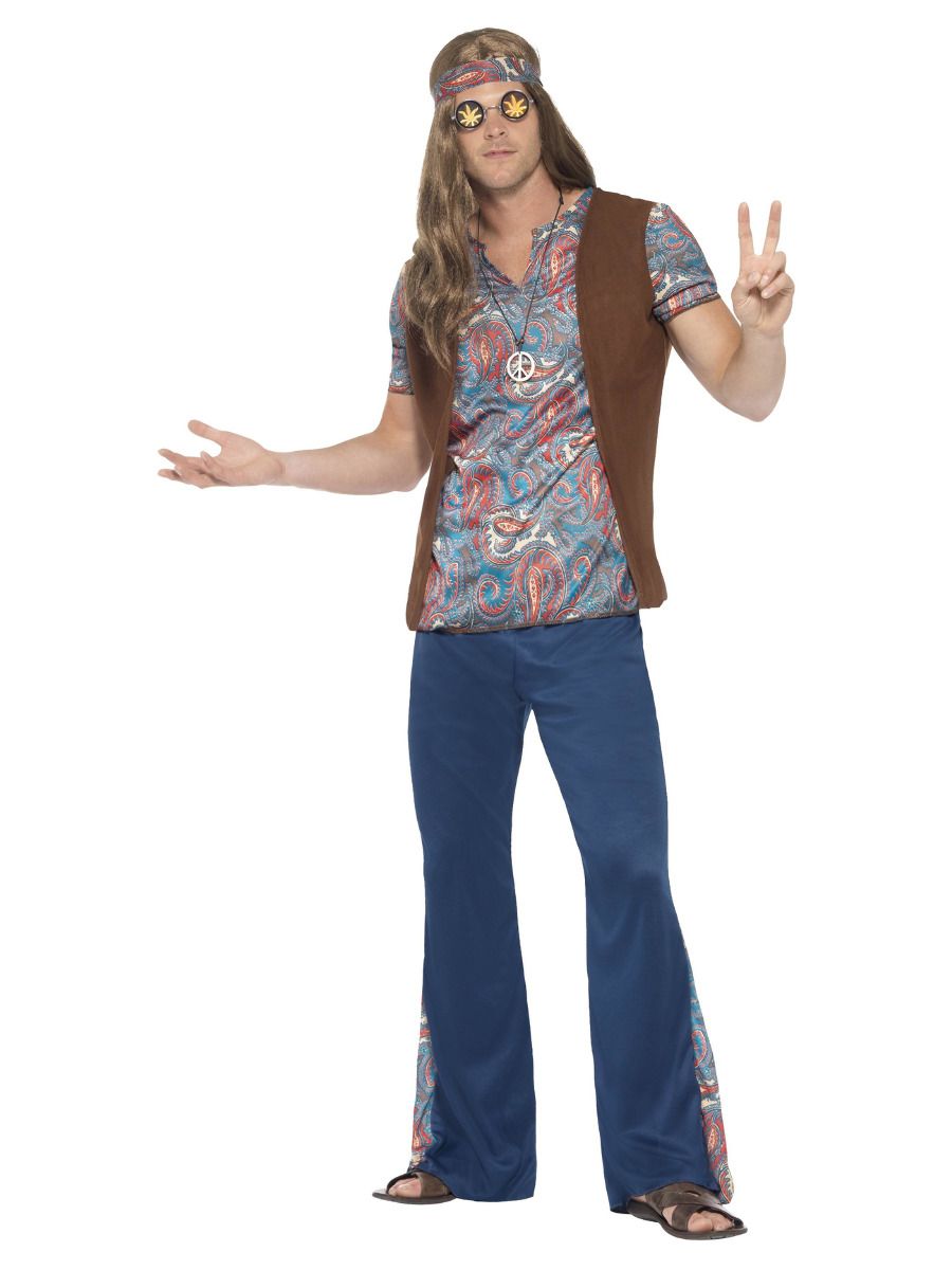 Orion the Hippie Costume Blue with Top Trousers Headscarf & Medallion