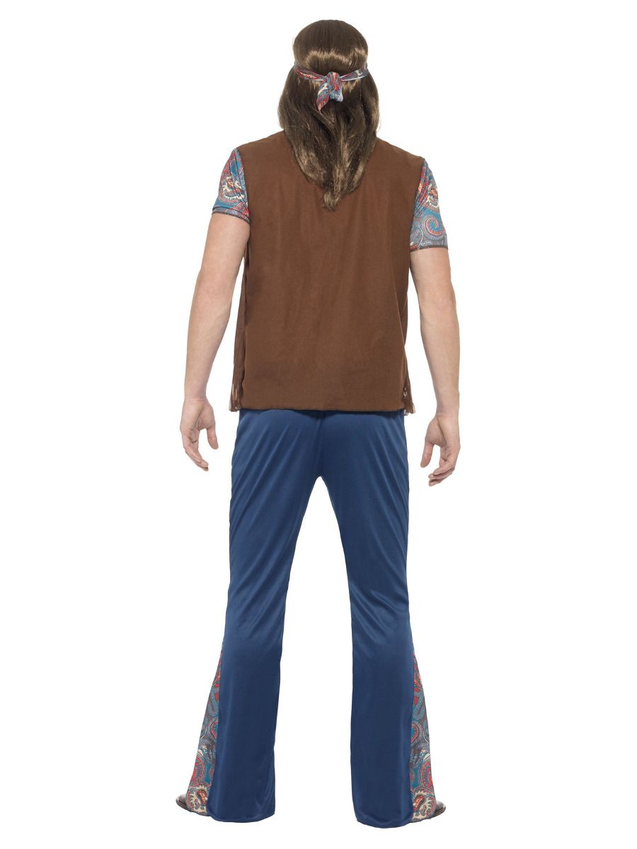 Orion the Hippie Costume Blue with Top Trousers Headscarf & Medallion - Afbeelding 2