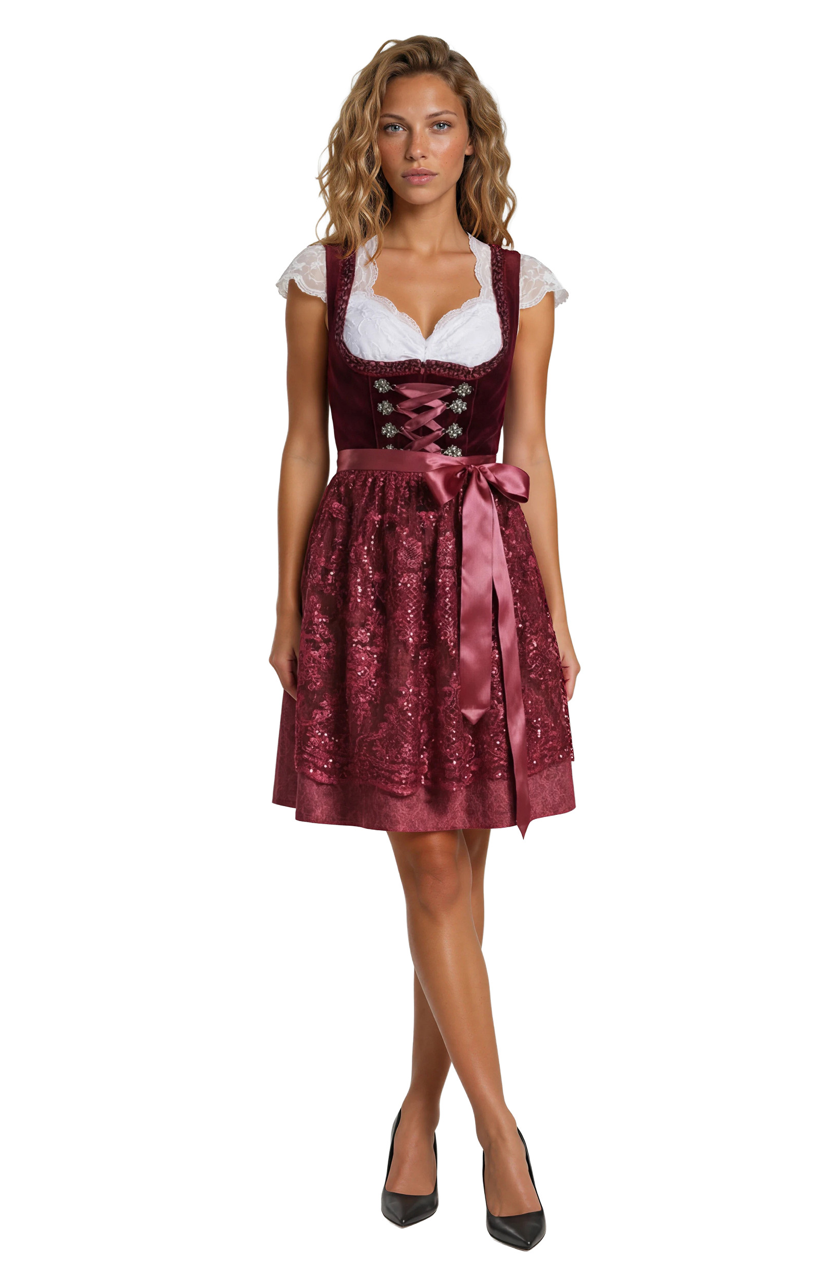 Dirndl Jurk "Jula" Bordorood 