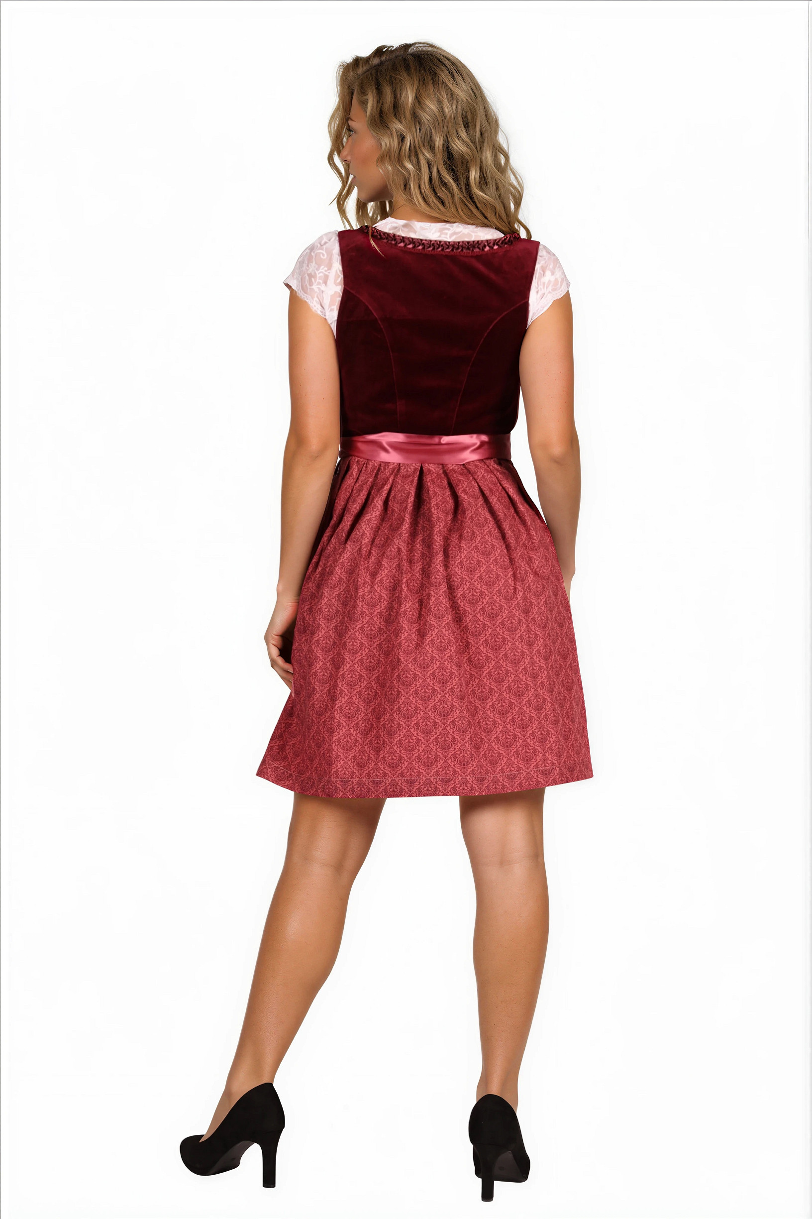 Dirndl Jurk "Jula" Bordorood  - Afbeelding 3