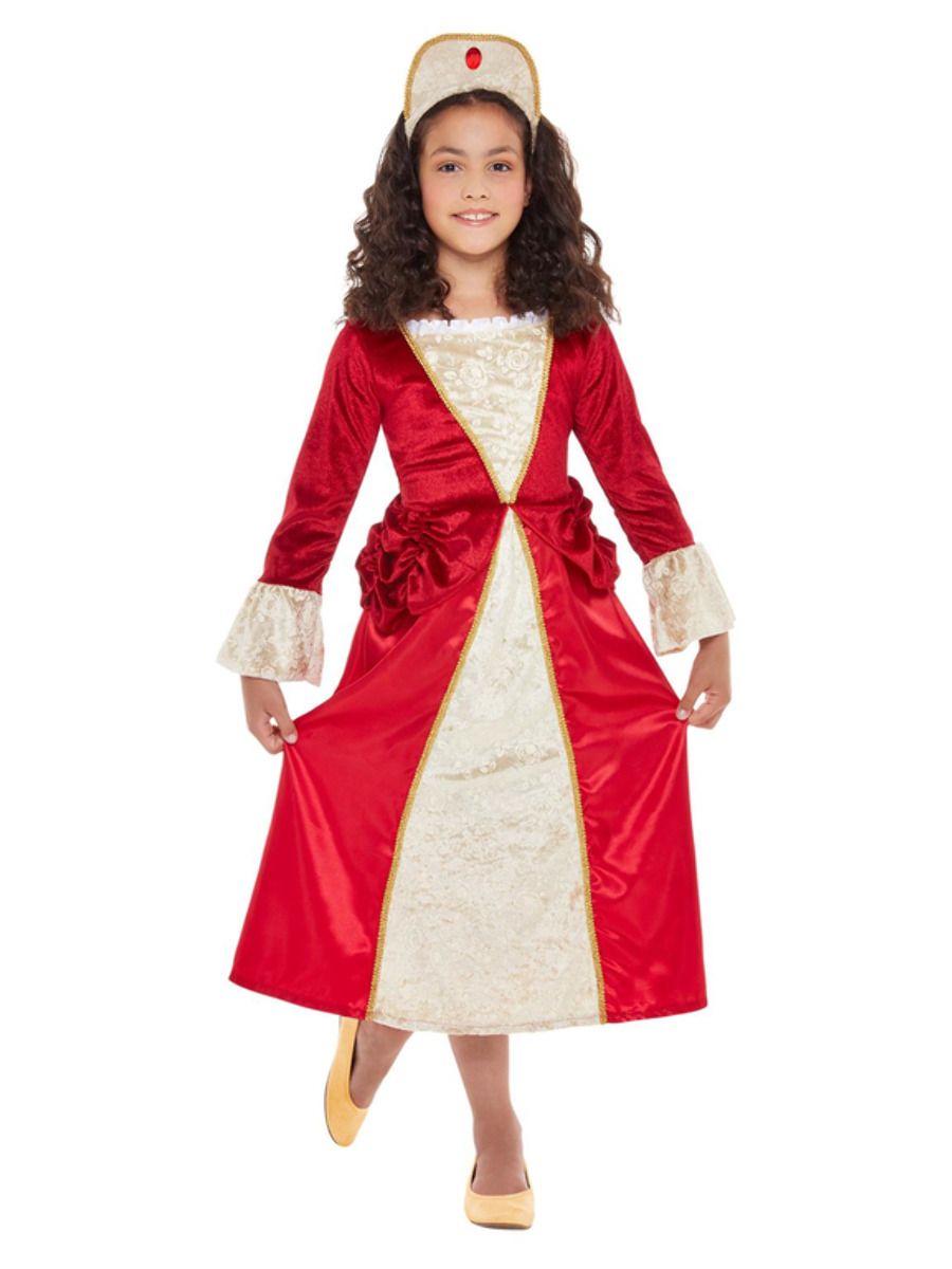 Prinsessenjurk Middeleeuwen Rood/Goud