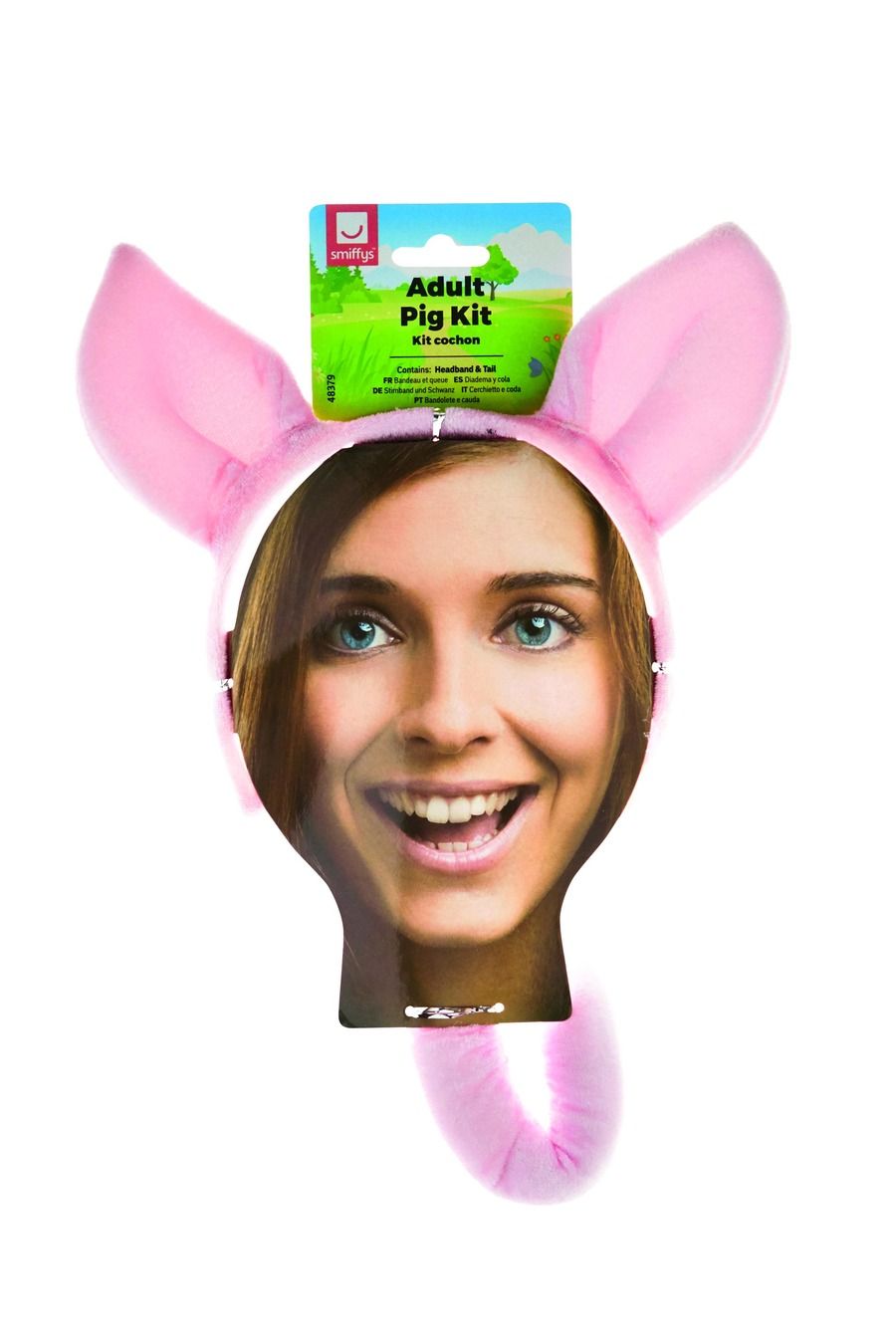 Adult Pig Kit Pink with Headband & Tail - Afbeelding 2