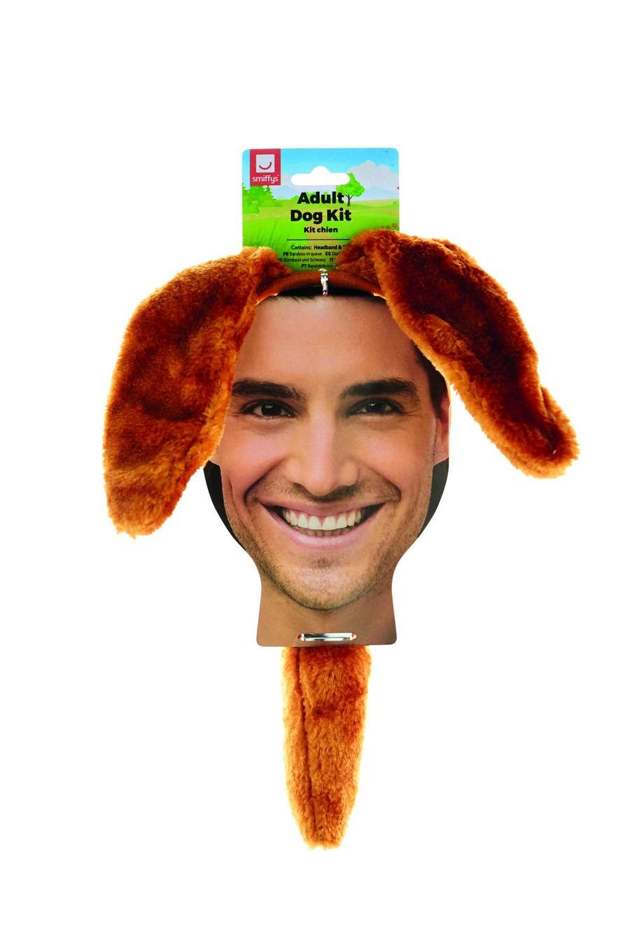 Adult Dog Kit Brown with Headband & Tail - Afbeelding 2