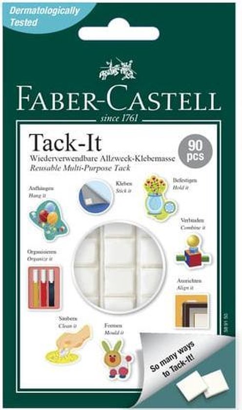 Faber-Castell Tack-It Poster Buddies Kleefpads – 90 stuks herbruikbaar gemak