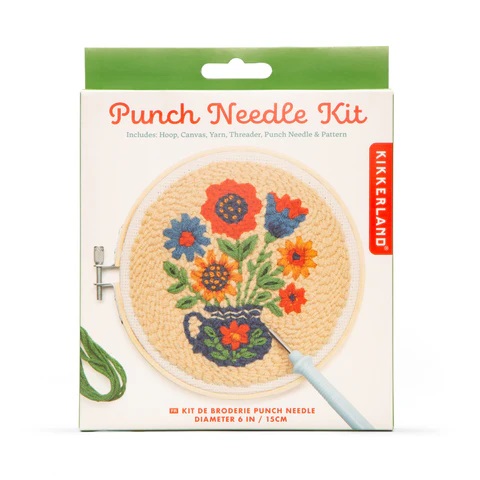 Kikkerland Punch Needle Kit/Set Bloemen Boeket Diameter: 15cm - Afbeelding 4