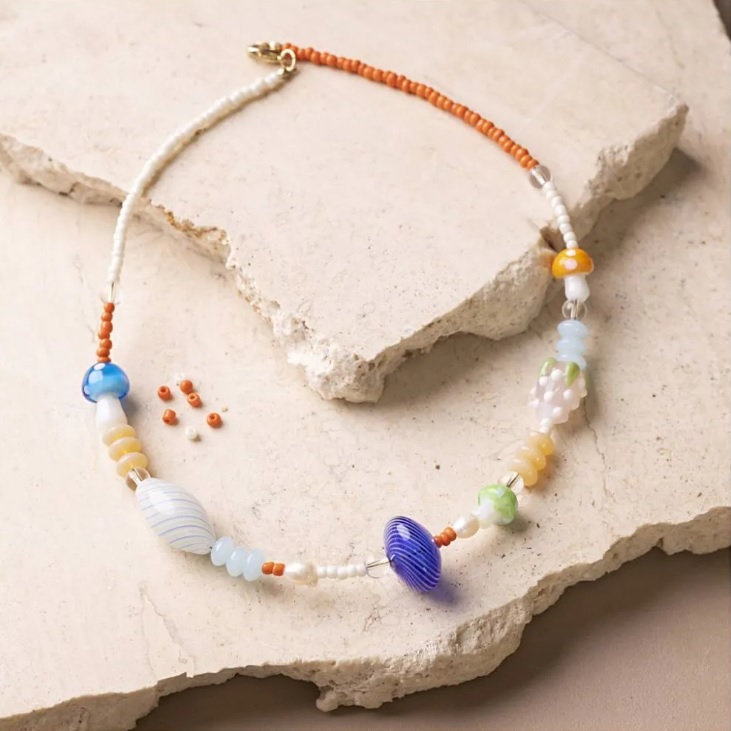 Mini Hobbyset Sieraden, Stoere halsketting, kleurrijk, 1 doos - Afbeelding 3