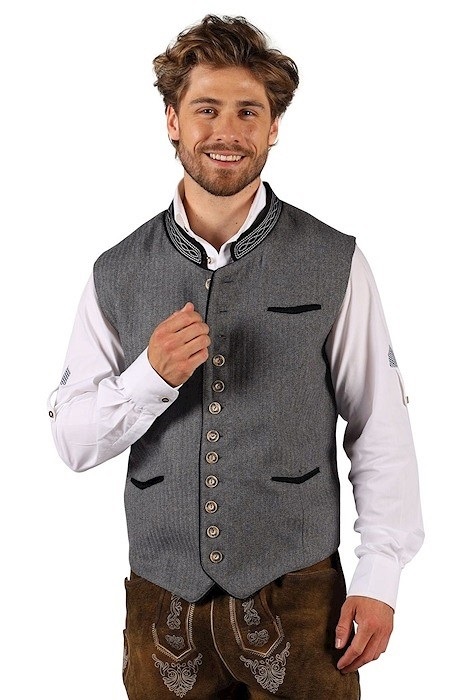 Herenvest Tiroler Oktoberfest Grijs Mathias