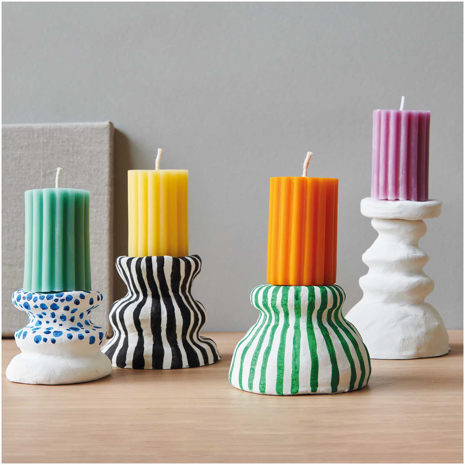 Rico Kaarsenmal Ribbel Cylinder – 60x60x88 mm - Afbeelding 4