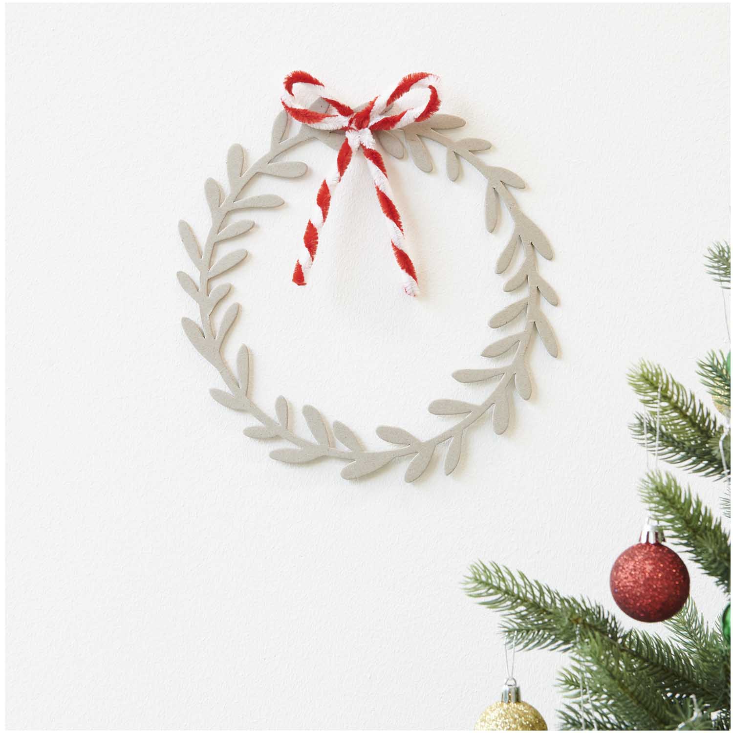Chenilledraad Rood/Wit Gestreept 50cm 10st. deco12 - Afbeelding 4