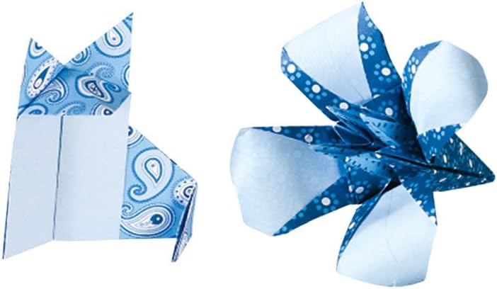 Folia Origami Vouwbladen 15x15cm 5 Motieven Blauw 50vel. 80gr. - Afbeelding 1