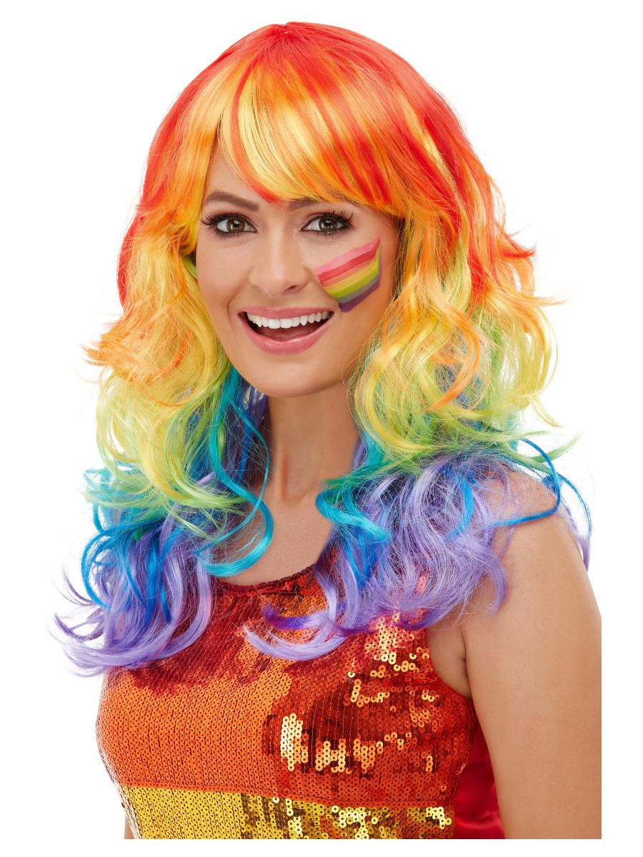 Regenboog Pruik Glam