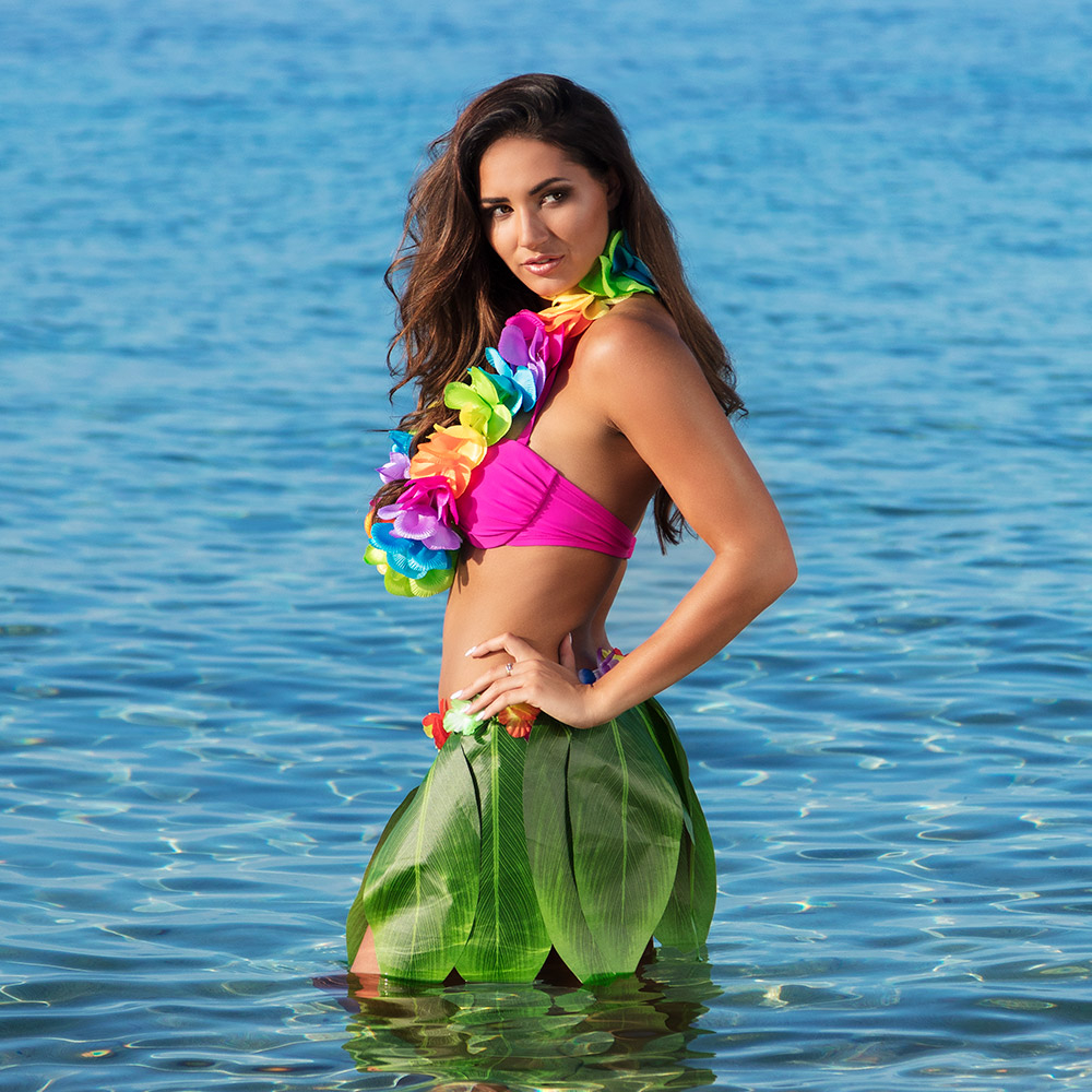 Hawaïkrans Rainbow de luxe XL - Afbeelding 1