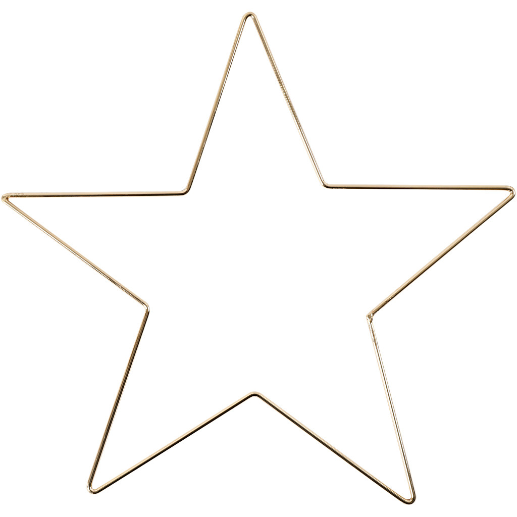 Ster, d 30 cm, dikte 3 mm, goud, 1 stuk
