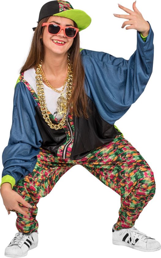 80's Hip Hop Kostuums Jasje, Broek en Pet. One Size - Afbeelding 1