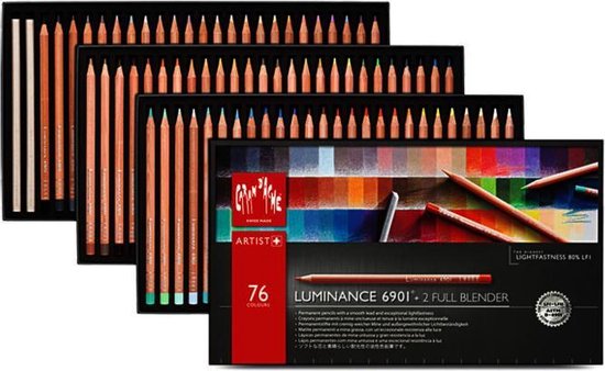 Caran d'Ache Aquarelpotloden Sortiment met 76 Kleuren + 2 Technalo HB+3B