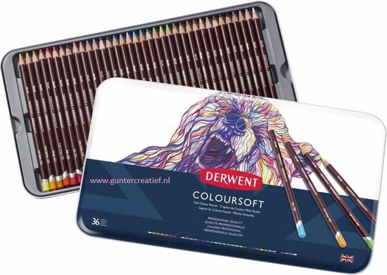 Derwent Coloursoft Blik 36 kleurpotloden