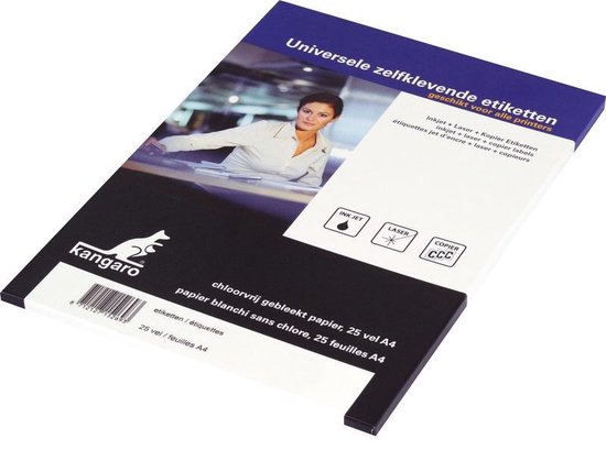 Etiket Kangaro ILK 105x148mm doos a 25 vel 4 etiketten per vel