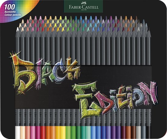 Kleurpotlood Faber-Castell Black Edition 100 stuks in bliketui - Afbeelding 3