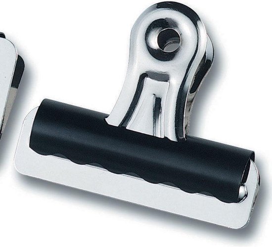 Papierklemmen bulldog 70 mm zwart - in doosje x 12