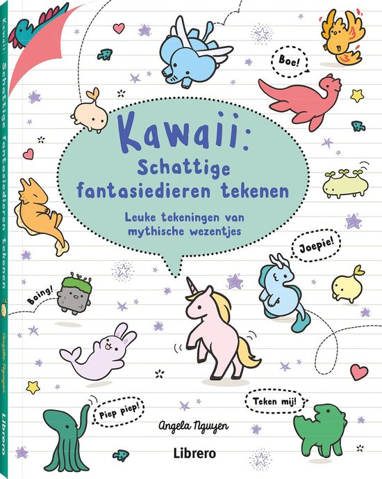 Kawaii: schattige fantasiedieren tekenen