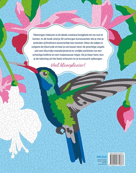 Kleurplaten Op Nummer Vogels - Afbeelding 3