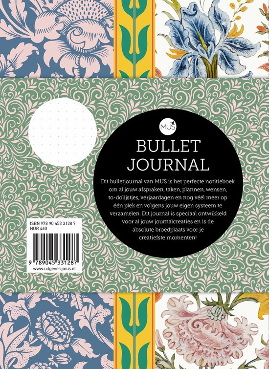 Mus Bullet Journal 150gr. 16x22cm 192 pagina's Wallflower - Afbeelding 1