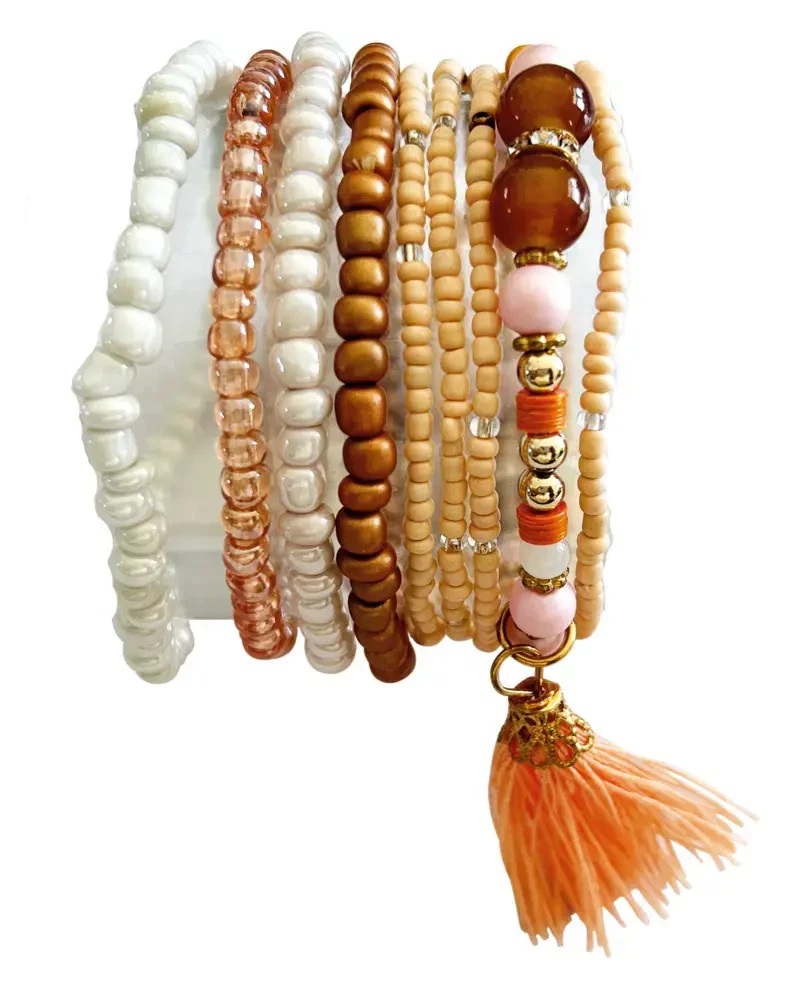 DIY armband set, zandkleurig