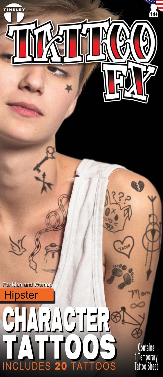 Karakter Tattoo Stickers - Hipster