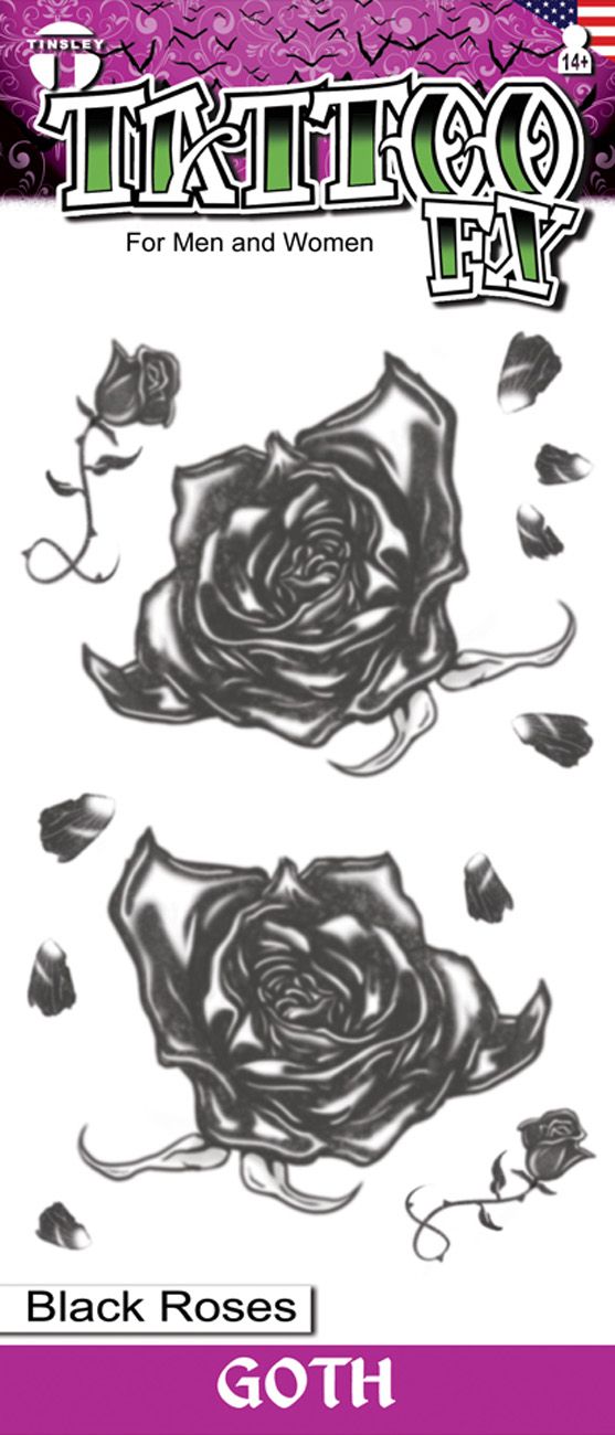 Goth Tattoo Stickers - Zwarte Rozen