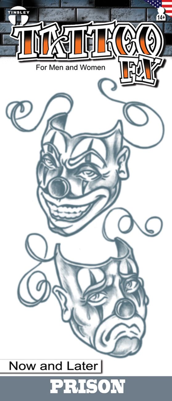 Plak Tattoo Set Now And Later - Clown Maskers