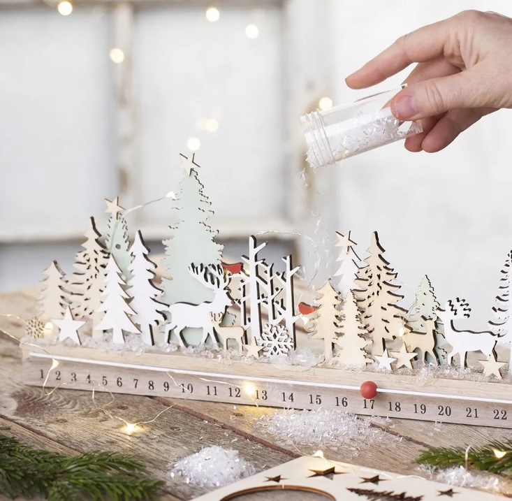 Advent kalender, H: 12 cm, L: 40 cm, B: 3,6 cm, 1 stuk - Afbeelding 2