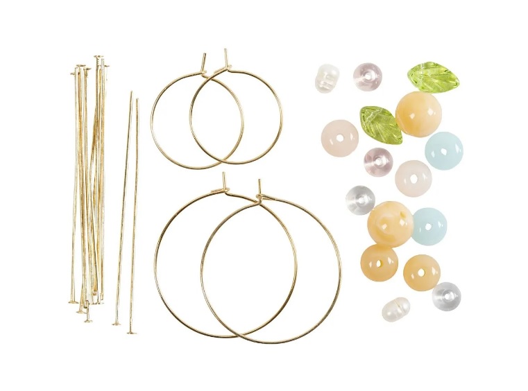 Mini Hobbyset Sieraden, Oorringen met kralen, 1 doos - Afbeelding 2