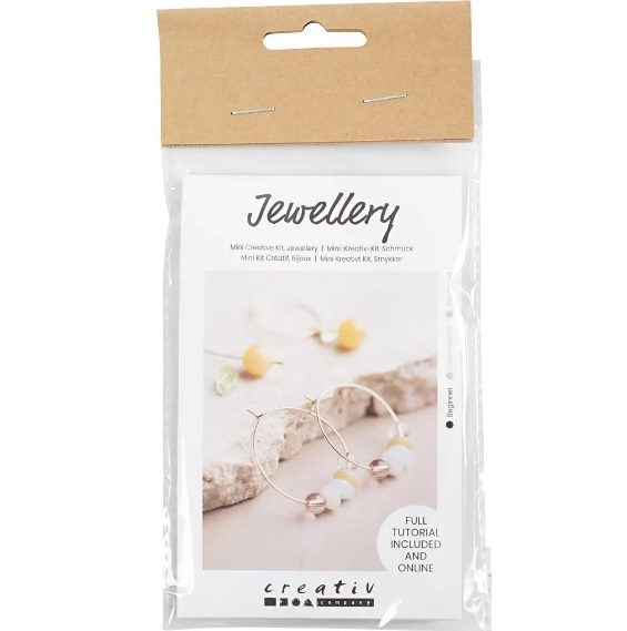 Mini Hobbyset Sieraden, Oorringen met kralen, 1 doos