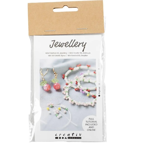 Mini Hobbyset Sieraden, Elastische armband en oorbel, 1 doos