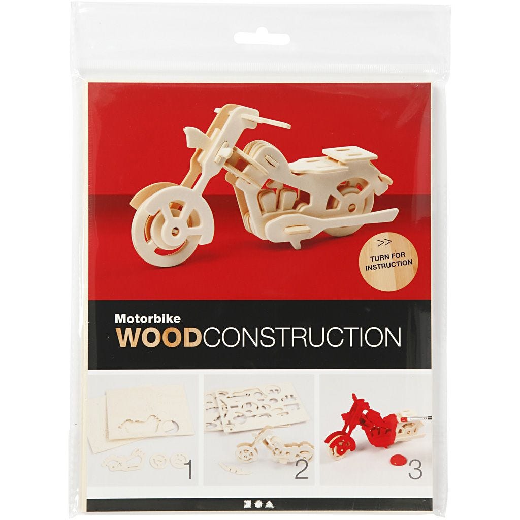 3D Puzzel, motorfiets, afm 19x9x9 cm, 1 stuk - Afbeelding 2