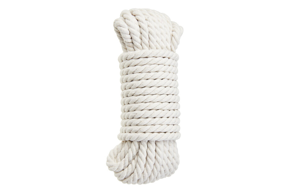 Katoenen Touw Creme 10mm Doorsnee 10m Lang