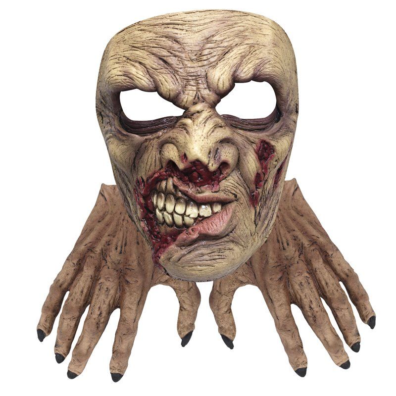 Gezichsmasker Met Handen Latex - Zombie