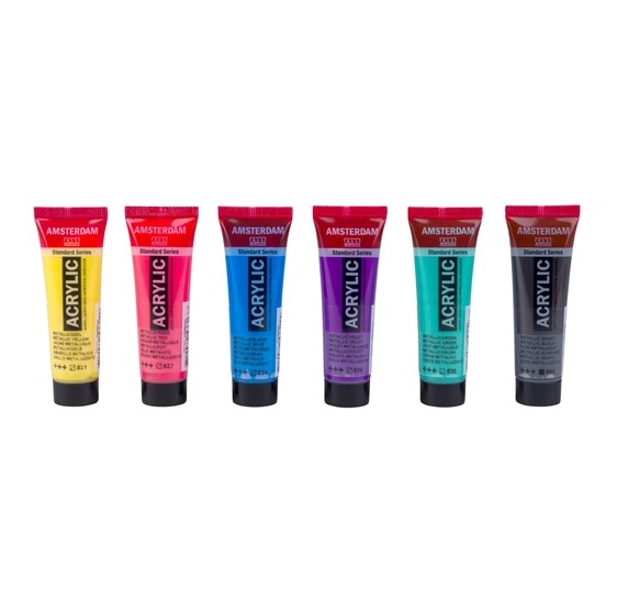 Amsterdam Standard Series acrylverf kleurrijke metallic set | 6 x 20 ml - Afbeelding 2