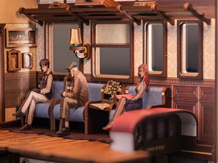 AB DIY Cutebee, Booknook, Het trein mysterie/Train Mystery Case, 18x11x23cm - Afbeelding 5