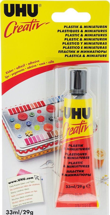 UHU Plastic & Miniaturen Lijm 33 ml – Sterke Hobbylijm voor Modelbouw en Kunststof