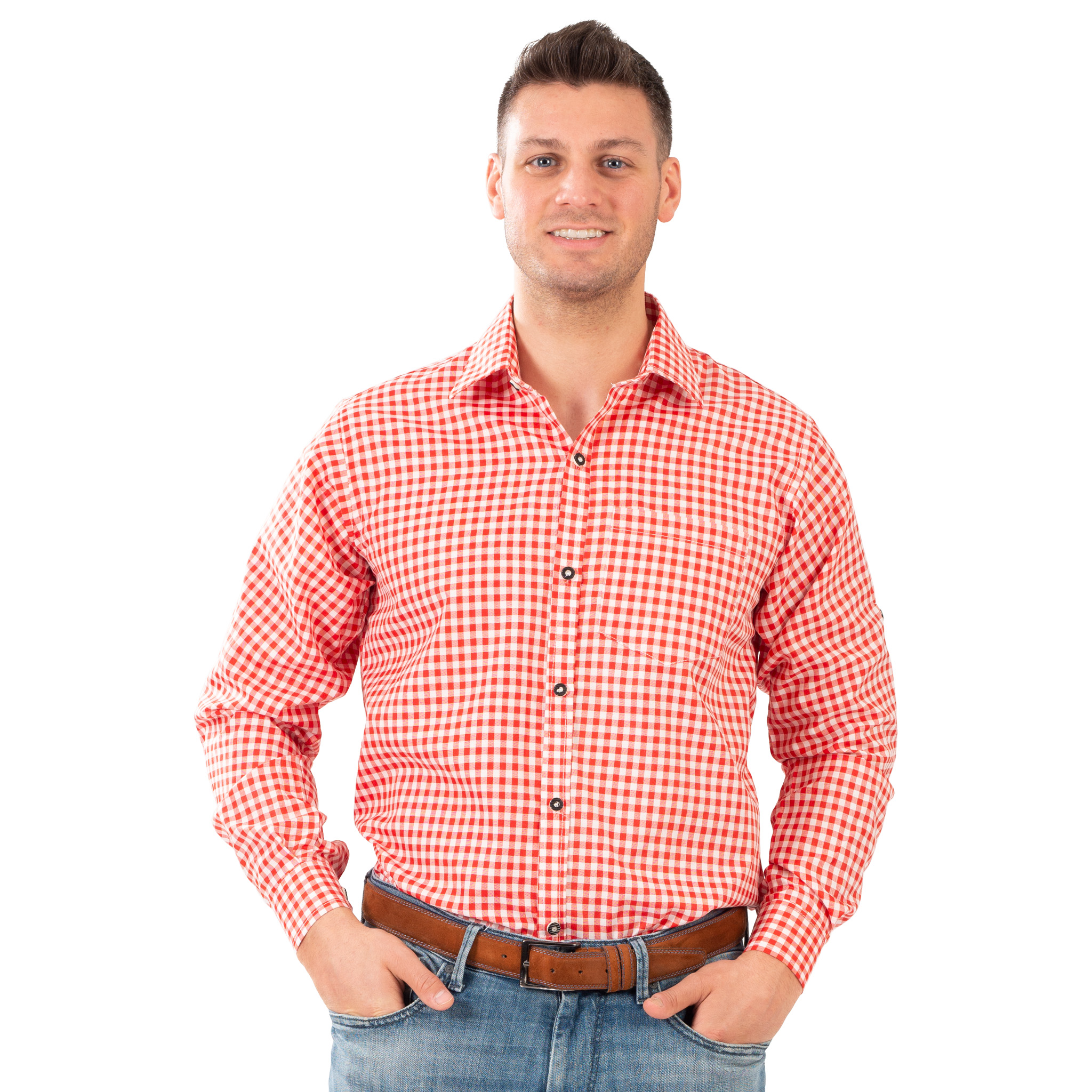 Geruit Overhemd Tirool Rood/Wit