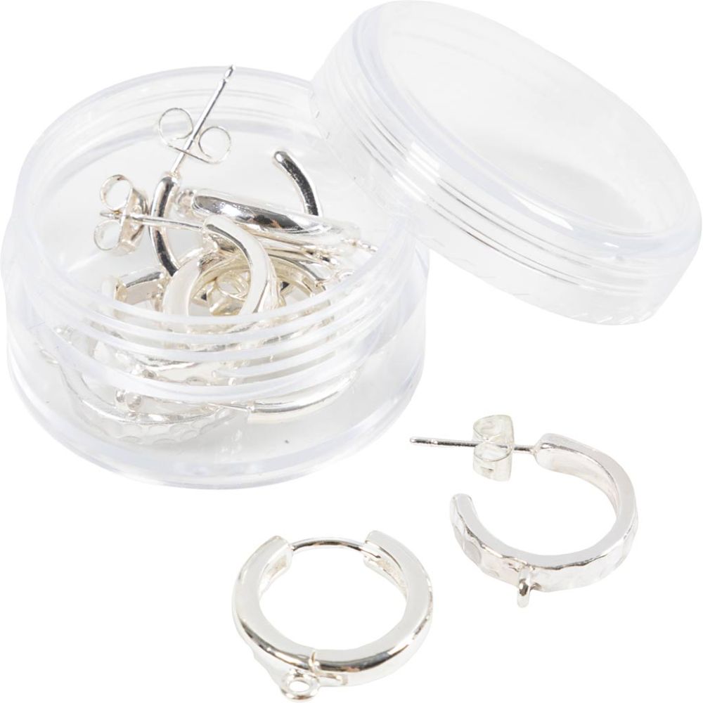 Grote oorbellen met oog, d 15 mm, dikte 3 mm, verzilverd, 2x2 paar - Afbeelding 3