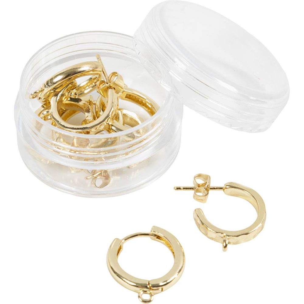 Grote oorbellen met oog, d 15 mm, dikte 3 mm, verguld, 2x2 paar - Afbeelding 3