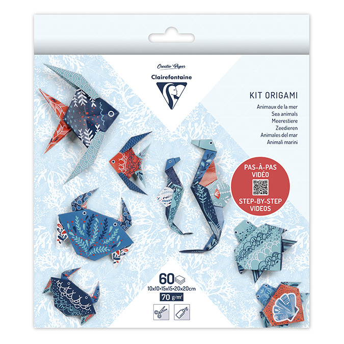 CLAIREFONTAINE ORIGAMI VOUWBLAADJES Marine Wildleven 60 VELLEN 70GR.