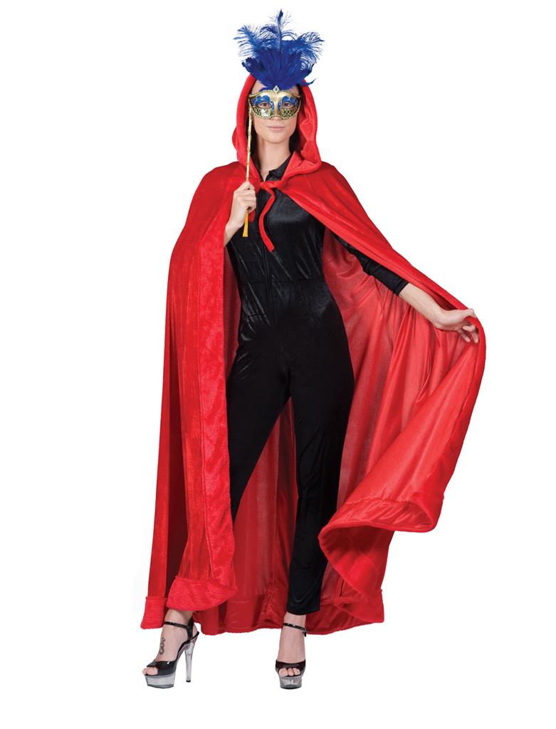 Rode Cape Met Capuchon Luxe - Afbeelding 2