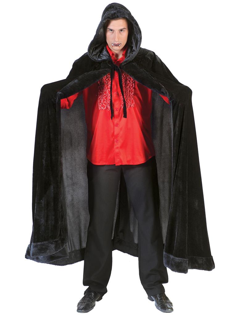 Zwarte Cape Met Capuchon Luxe