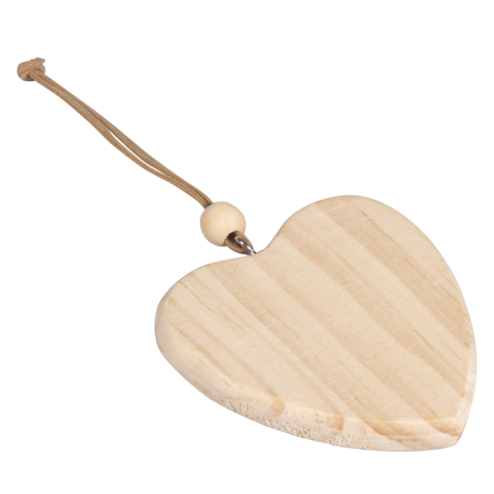 Houten hanger hart, 7cm ø